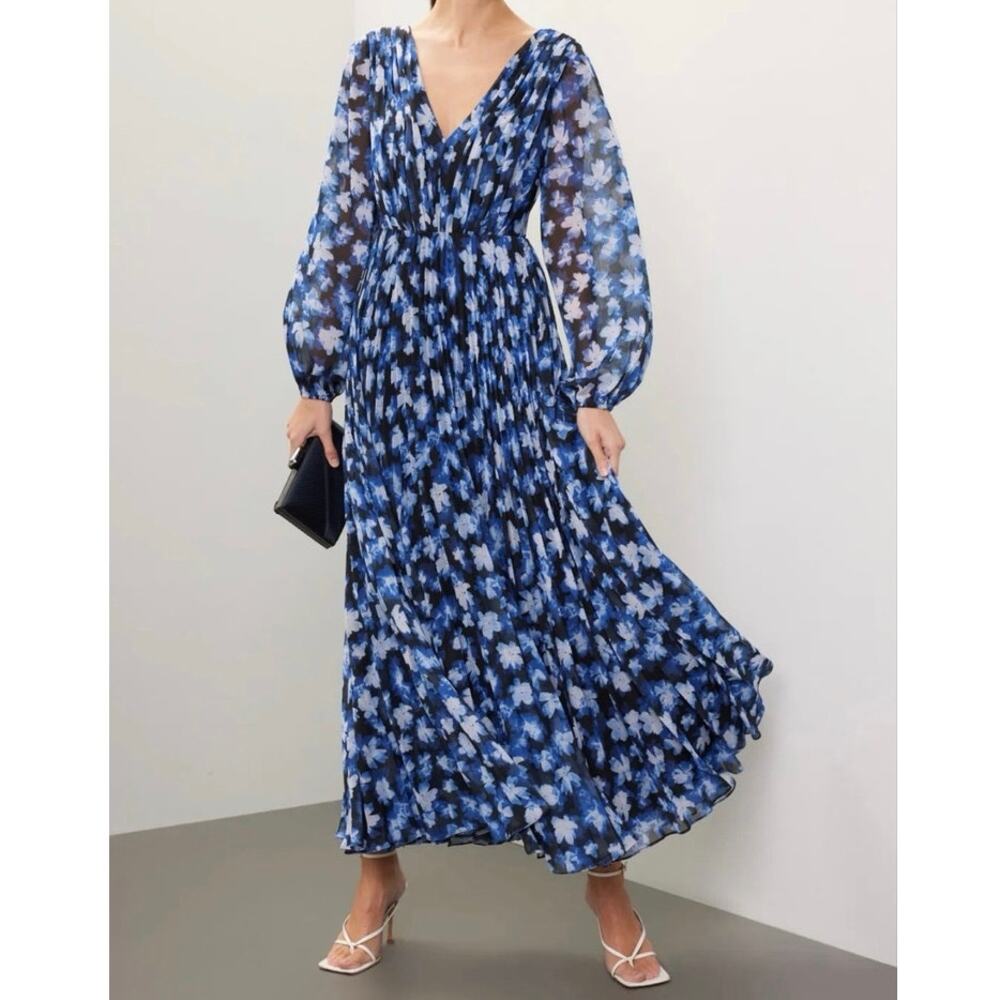 ‼️ broken zipper ‼️ ML Monique Lhuillier Melanie blue Dress